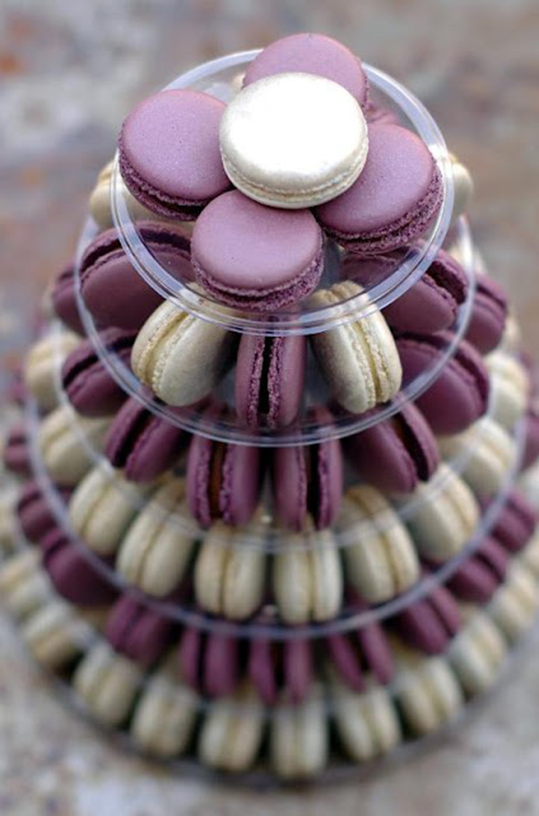 Purple Majesty Macaron Tower